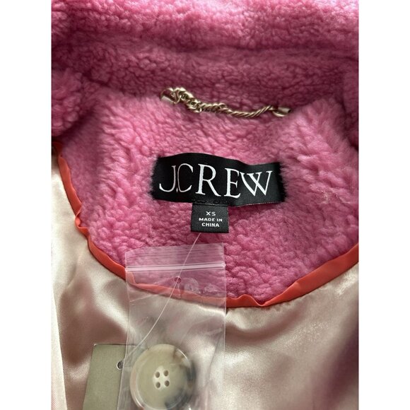 J.Crew $269 Women's Relaxed Sherpa Blend Topcoat in Dusty Bloom Size XS - Picture 5 of 8